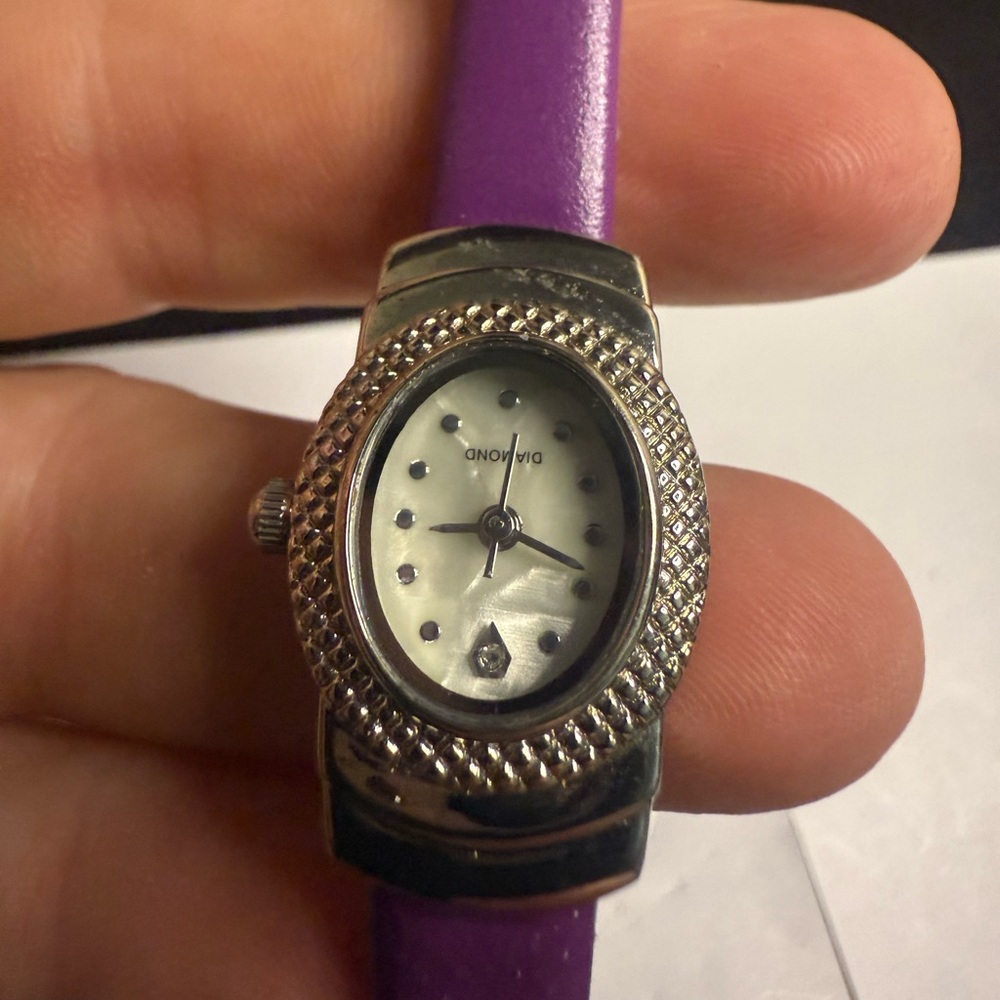 Diamond Supply Co. Silver Watch with Purple Strap